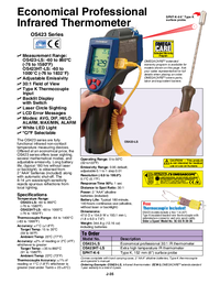 Thumbnail of document Data Sheet - OS423-LS -60°C to 1000°C Infrared Thermocouple Thermometer